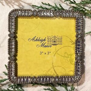 Beautiful 3x3 picture frame, glittering vintage bejeweled frame
